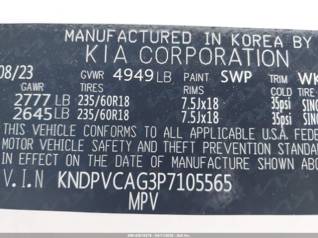 KNDPVCAG3P7105565 KIA Sportage Hybrid Ex