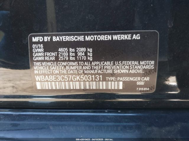 WBA8E3C57GK503131 BMW 328i Xdrive