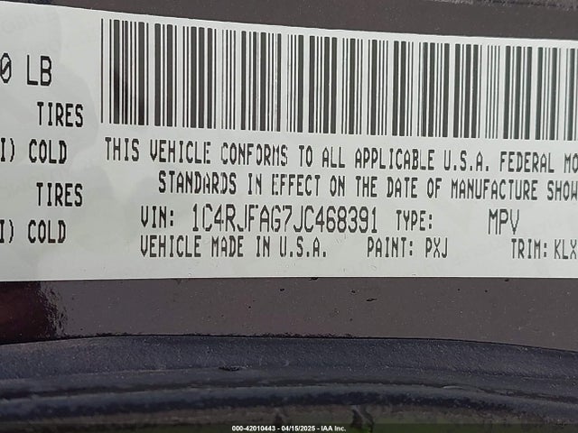 1C4RJFAG7JC468391 Jeep Grand Cherokee Altitude 4x4