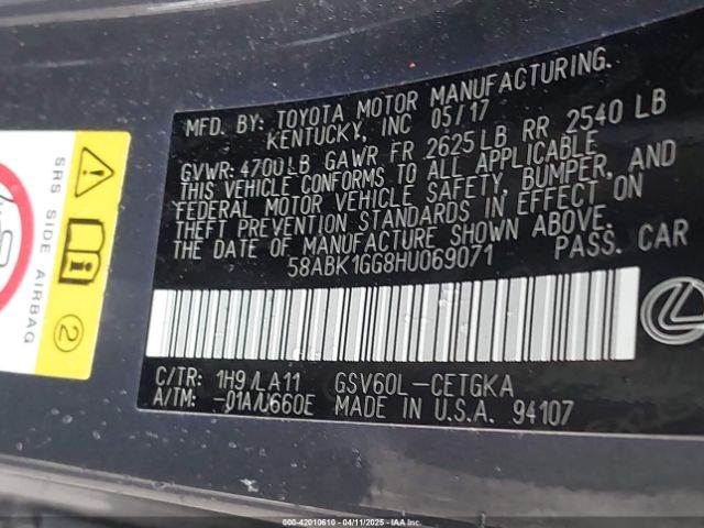 58ABK1GG8HU069071 Lexus ES 350