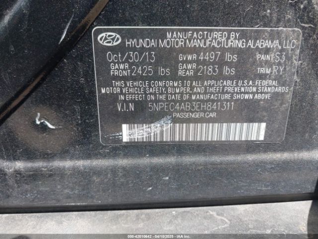 5NPEC4AB3EH841311 Hyundai Sonata Limited 2.0t