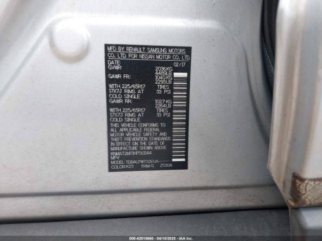 KNMAT2MT1HP561144 Nissan ROGUE S