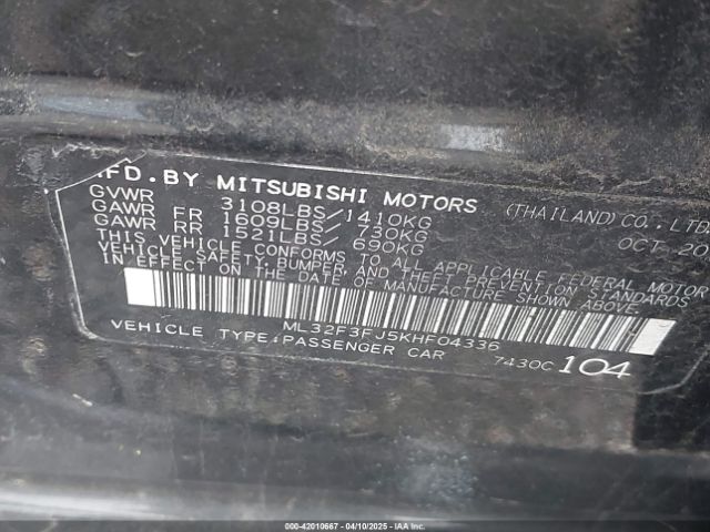 2019 MITSUBISHI MIRAGE G4 ML32F3FJ5KHF04336 Photo 8