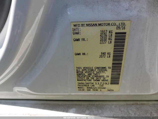 1N4AL3AP7HC117292 Nissan Altima