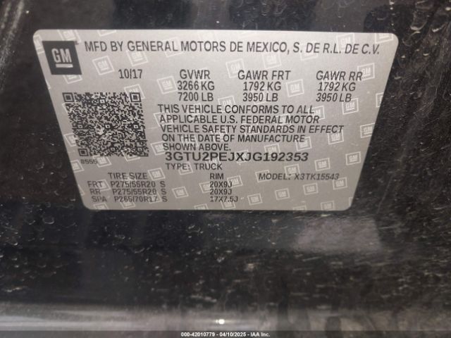 3GTU2PEJXJG192353 GMC Sierra 1500 Denali