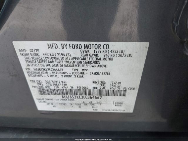 MAJ6S3KL3LC364662 Ford Ecosport Titanium