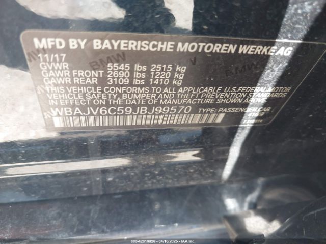 WBAJV6C59JBJ99570 BMW 640i Gran Turismo Xdrive