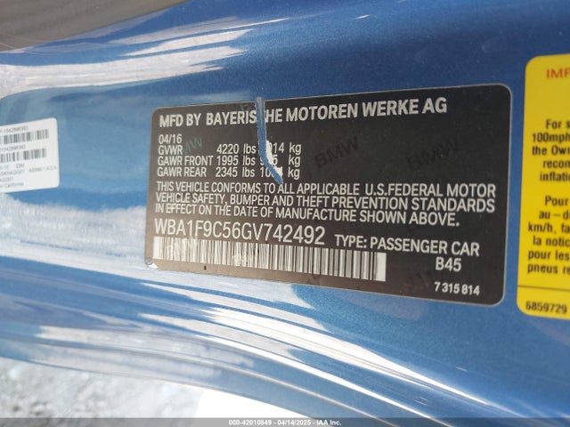 BMW 228I 2016 WBA1F9C56GV742492 Image 9