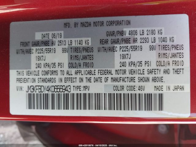 JM3KFBDY4K0656943 Mazda Cx-5 Grand Touring Reserve