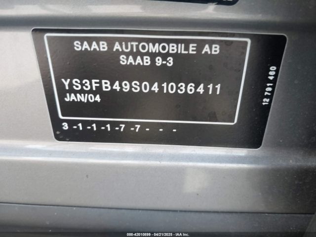 2004 SAAB 9-3 YS3FB49S041036411 Photo 8