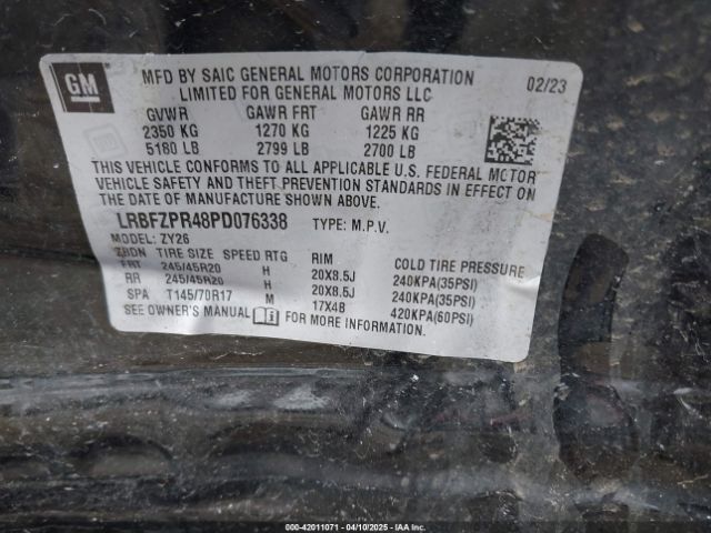 LRBFZPR48PD076338 Buick Envision Essence Awd