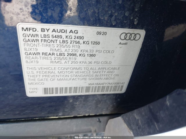 2021 AUDI Q5 WA1BAAFY7M2008142 Photo 8