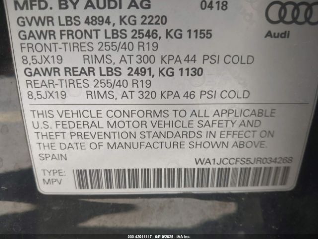 2018 AUDI Q3 WA1JCCFS5JR034268 Photo 8