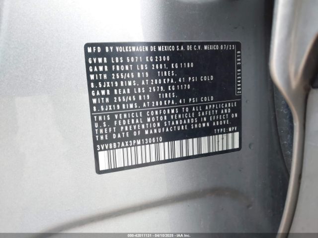 2023 VOLKSWAGEN TIGUAN 3VV8B7AX3PM130610 Photo 8