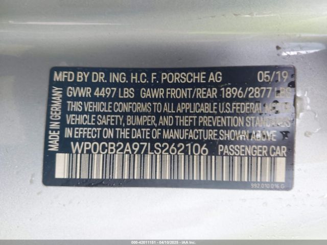 2020 PORSCHE 911 WP0CB2A97LS262106 Photo 8