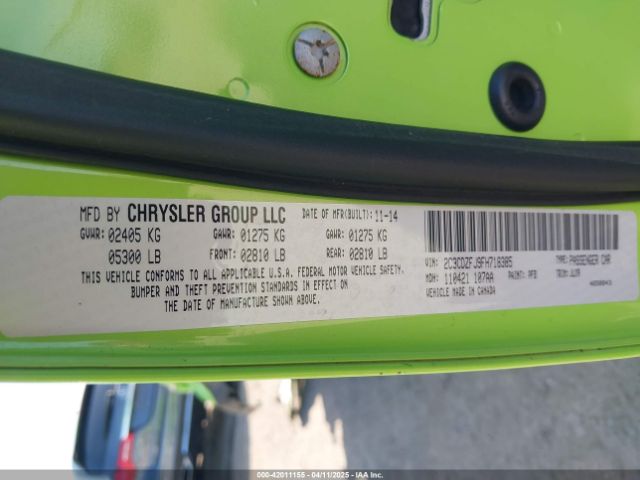 2015 DODGE CHALLENGER 2C3CDZFJ9FH718385 Photo 8