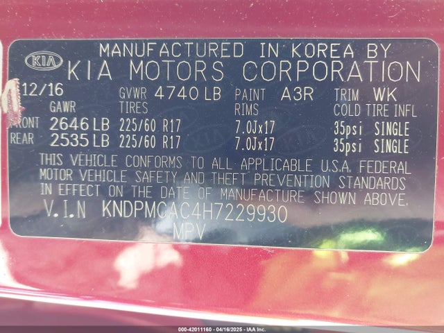 KIA Sportage Lx 2017 KNDPMCAC4H7229930 Image 9
