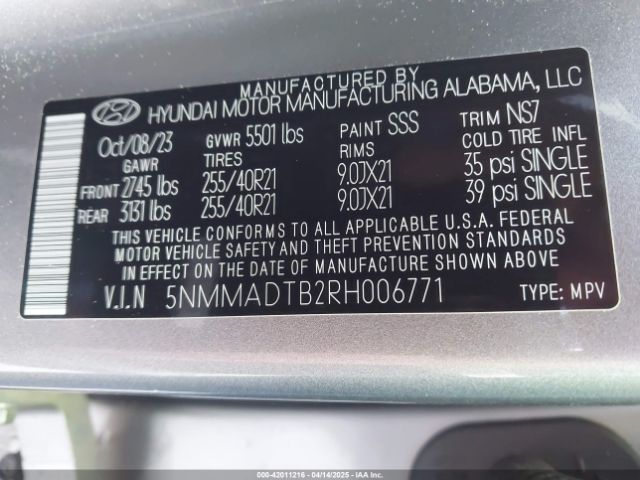 5NMMADTB2RH006771 Genesis Gv70 2.5t Awd