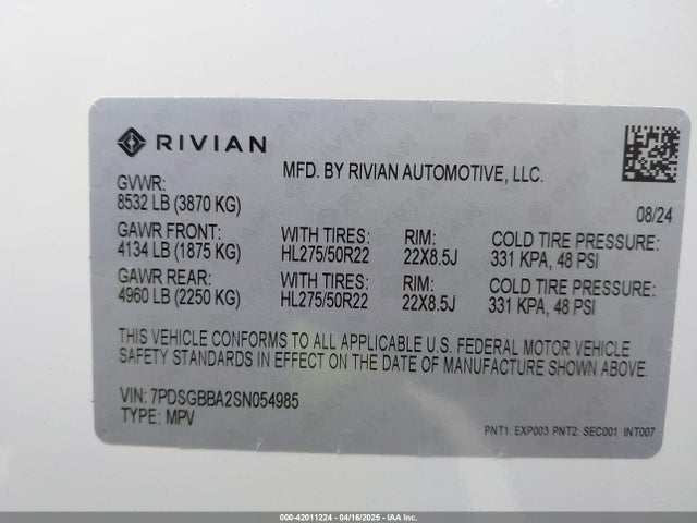 Rivian 2025 2025 7PDSGBBA2SN054985 Image 9