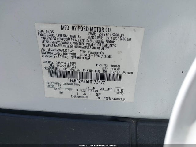 1FAHP2MK6FG173422 Ford Police Interceptor