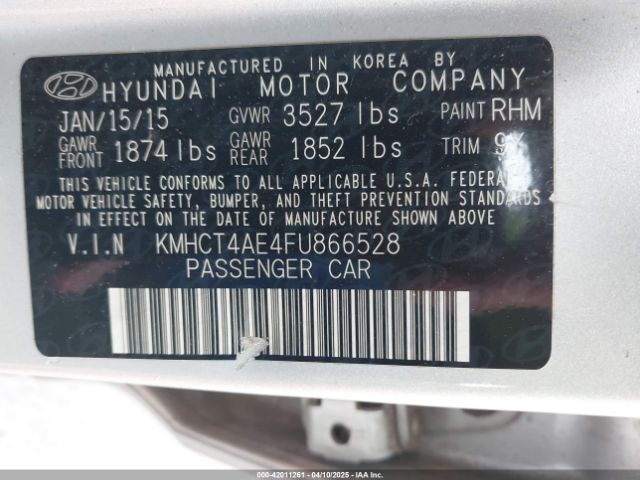 KMHCT4AE4FU866528 Hyundai ACCENT GLS