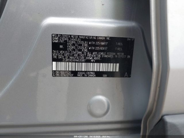 2T3RFREV6HW635987 Toyota Rav4 Xle