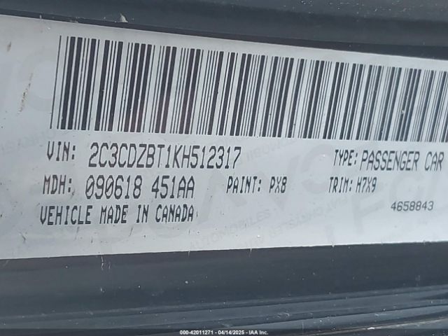 2C3CDZBT1KH512317 Dodge Challenger R/t