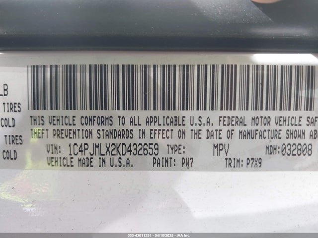 1C4PJMLX2KD432659 Jeep Cherokee Altitude 4x4