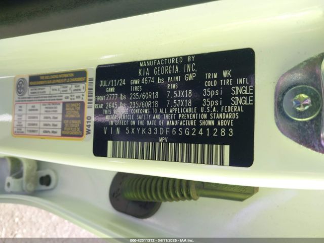 5XYK33DF6SG241283 KIA Sportage Ex