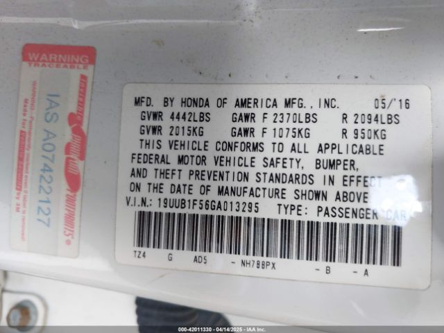 2016 ACURA TLX 19UUB1F56GA013295 Photo 8