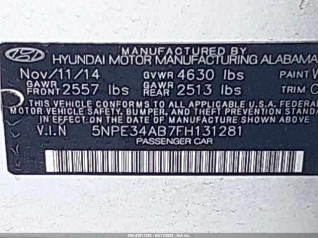 5NPE34AB7FH131281 Hyundai Sonata Limited 2.0t