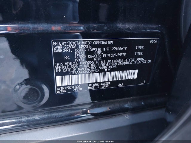JTEAAAAH2MJ069392 Toyota Venza Xle