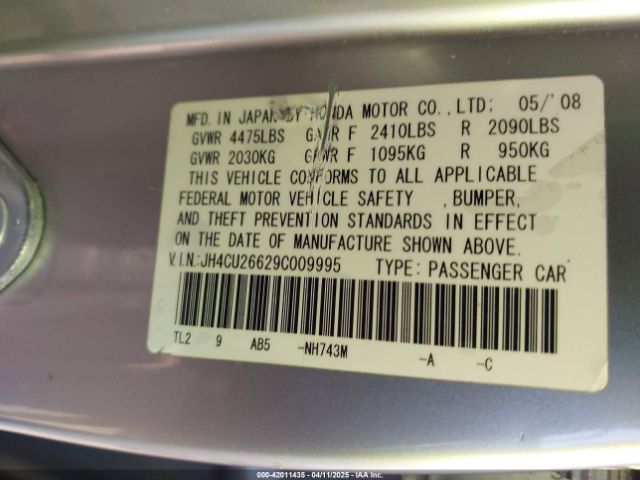 2009 ACURA TSX JH4CU26629C009995 Photo 8