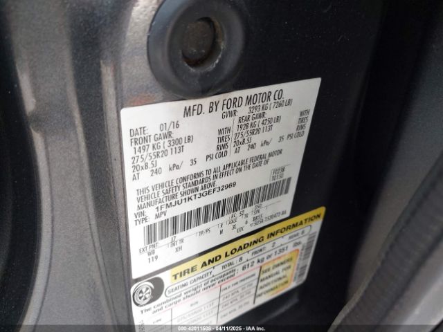 1FMJU1KT3GEF32969 Ford Expedition Limited