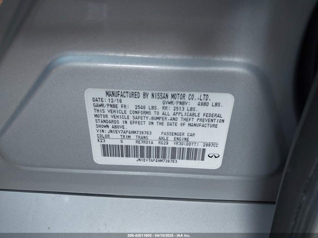 JN1EV7AP4HM739763 Infiniti Q50 3.0t Premium