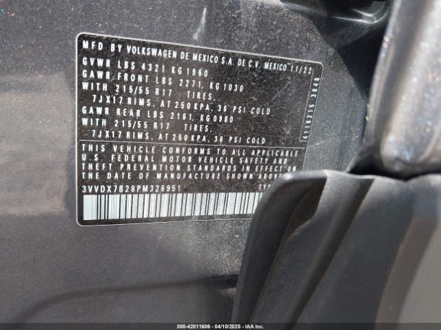 3VVDX7B28PM326951 Volkswagen Taos 1.5t S