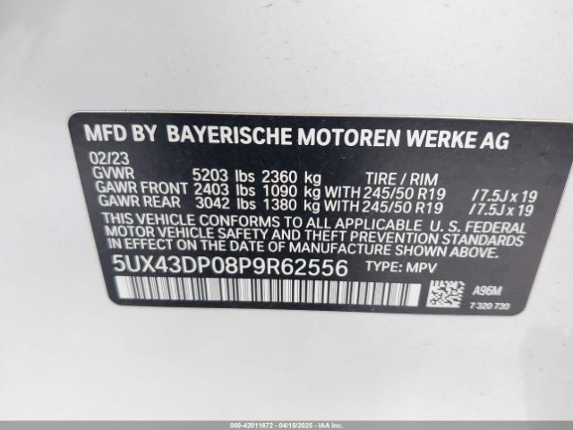 5UX43DP08P9R62556 BMW X3 Sdrive30i