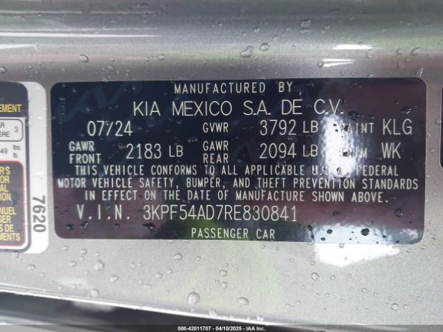 3KPF54AD7RE830841 KIA Forte Gt-line