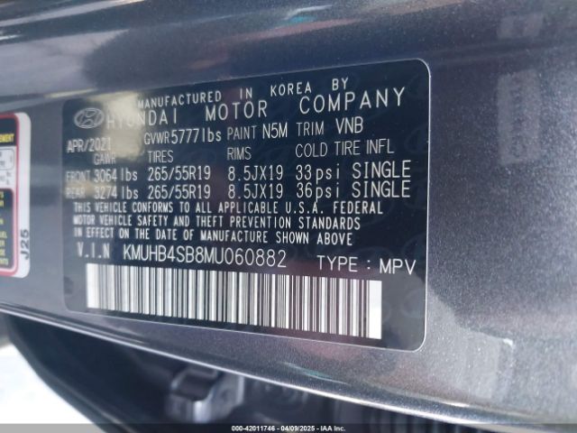KMUHB4SB8MU060882 Genesis Gv80 2.5t Rwd