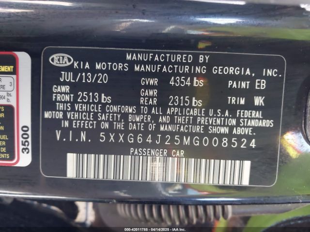 5XXG64J25MG008524 KIA K5 Gt-line