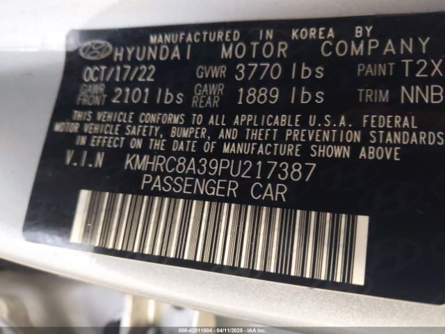 KMHRC8A39PU217387 Hyundai Venue Sel