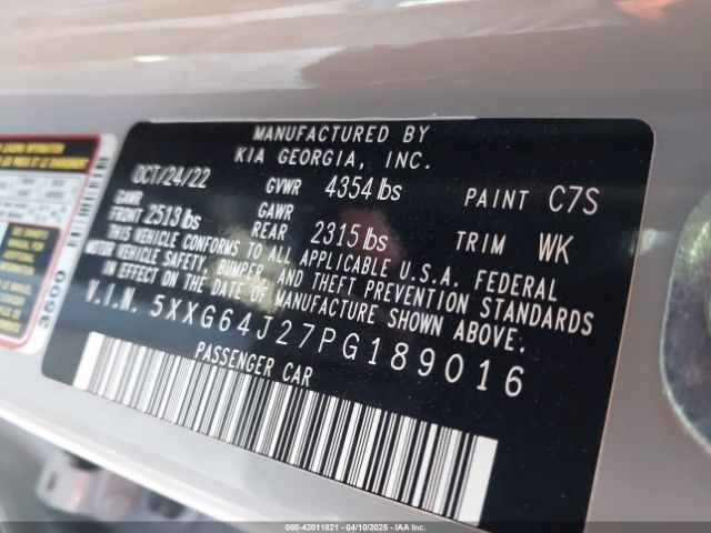 5XXG64J27PG189016 KIA K5 Gt-line