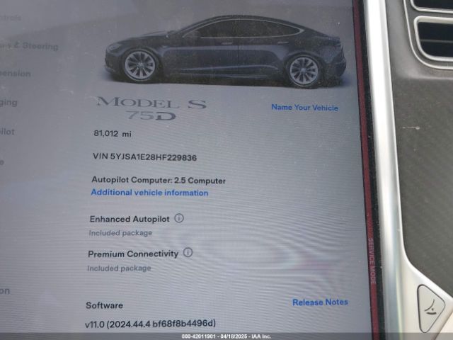 5YJSA1E28HF229836 Tesla MODEL S