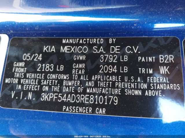 3KPF54AD3RE810179 KIA Forte Gt-line