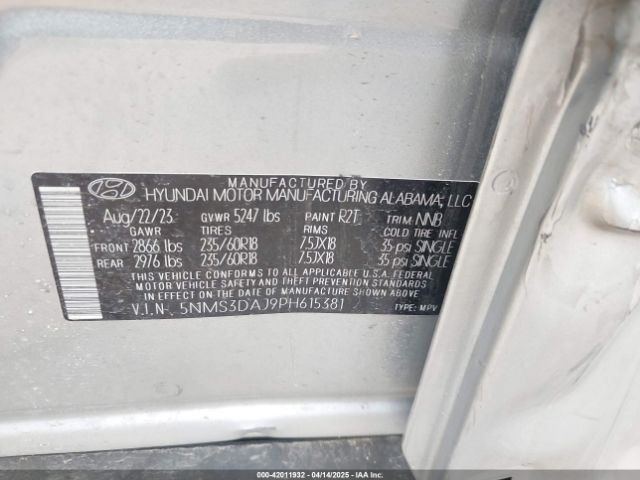 2023 HYUNDAI SANTA FE 5NMS3DAJ9PH615381 Photo 8