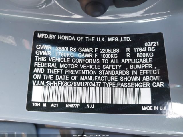 SHHFK8G76MU203437 Honda Civic Type R Touring