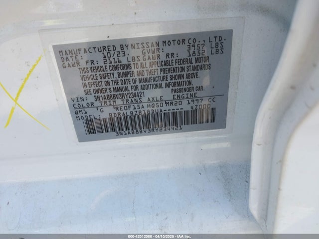 3N1AB8BV3RY234421 Nissan Sentra S Xtronic Cvt