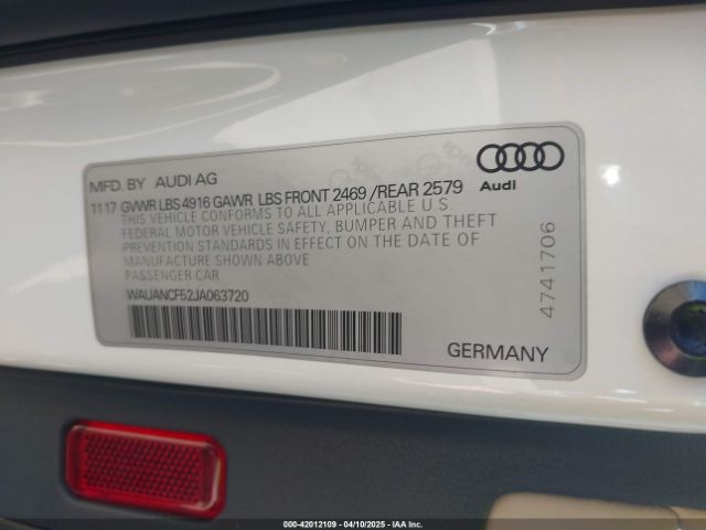 WAUANCF52JA063720 Audi A5 2.0t Premium
