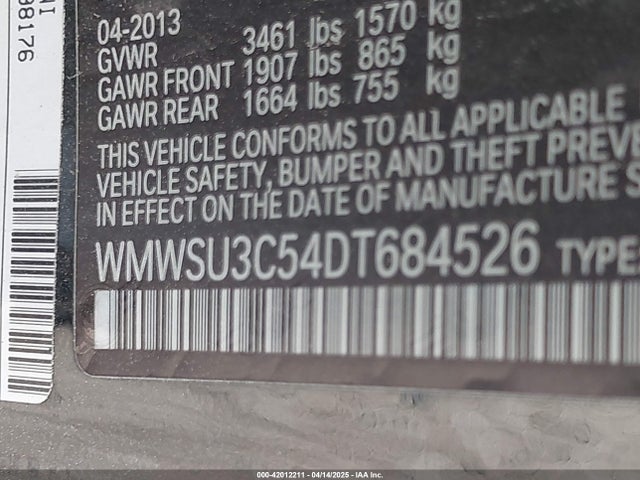 2013 MINI HARDTOP WMWSU3C54DT684526 Photo 8