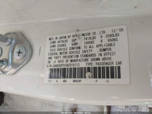 2010 ACURA TSX JH4CU2F63AC018113 Photo 8